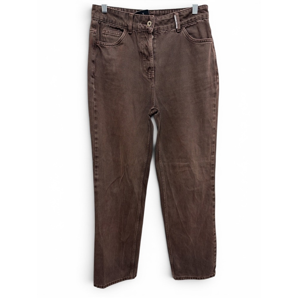 Collusion x005 Womens Brown Straight Leg High Rise Button Fly Jeans Size 30